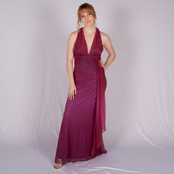 90s Sparkly Halter Prom Dress | S | Bust 34" | Vintage size 9/10 | Vintage VTG - Picture 1 of 4
